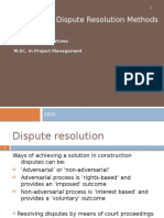 Alternative Dispute Resolution Methods: University of Moratuwa M.SC. in Project Management