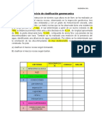 Ejercicio de Clasificación Geomecanica