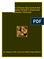 Determination of Some Agronomical and Dyeing Properties of Dyer's Chamomile (Anthemis Tinctorial)