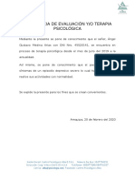 CONSTANCIA DE EVALUACION Y TERAPIA RENATO