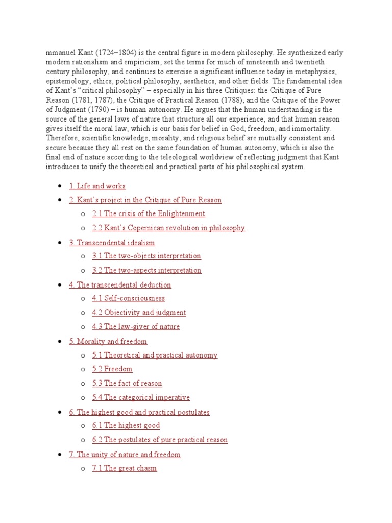 Mmanuel Kant Pdf Immanuel Kant Reason