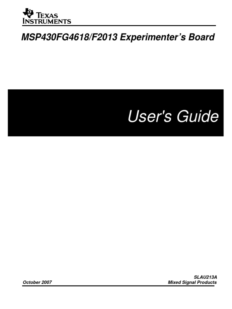 MSP 430 User Guide | PDF | Low Pass Filter | Electronic Filter