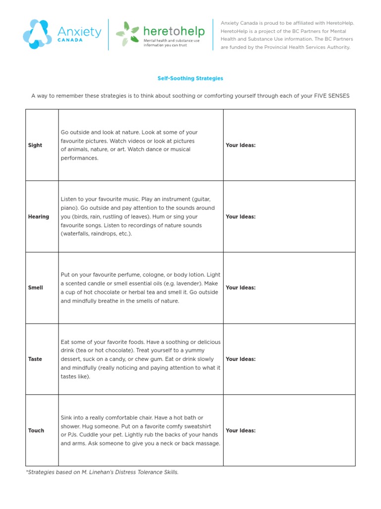 Self-Soothing Techniques for Adults | PDF