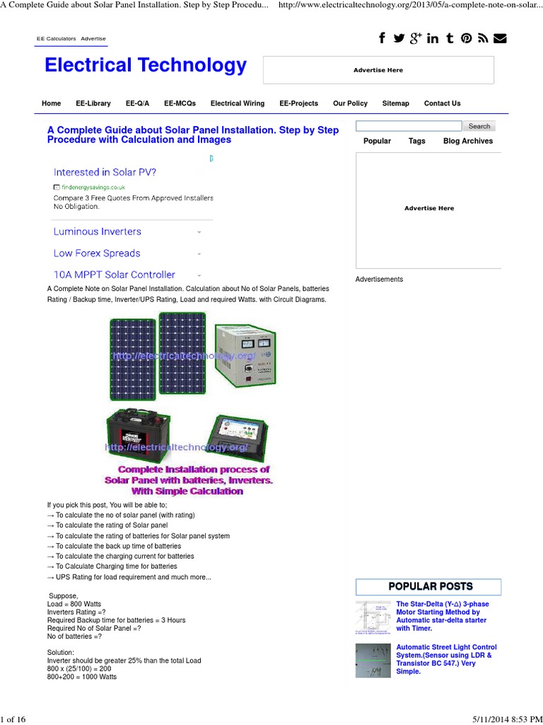 A Complete Guide About Solar Panel Installation. Step by Step Procedure ...