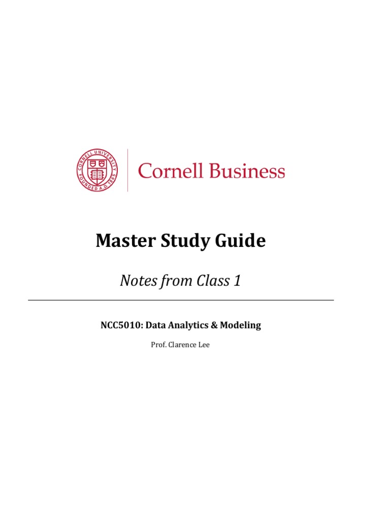 Master Study Guide: Notes From Class 1 | PDF | Probability Distribution ...