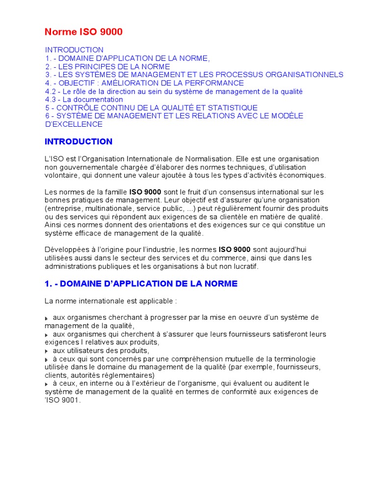 Comprendre la norme ISO 9000 | PDF | Management de la qualité | Système ...