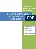 Desarrollo de Las Fases Del Proceso Administrativo: Técnico en Organización de Eventos 2020