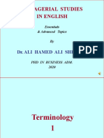 Managerial Studies in English: Dr. Ali Hamed Ali Shehata