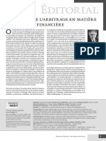 Le Spectre de L'arbitrage en Matière Bancaire Et Financière PDF