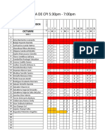 LISTA DE CPI 5:30pm - 7:00pm: #Nombre Y Apellidos Octubre