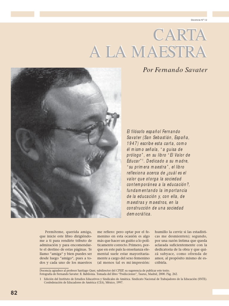 Carta A La Maestra PDF | PDF | Bertrand Russell | Educación avanzada
