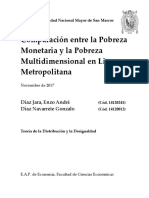 Pobreza Monetaria y La Pobreza Multidimensional en Lima