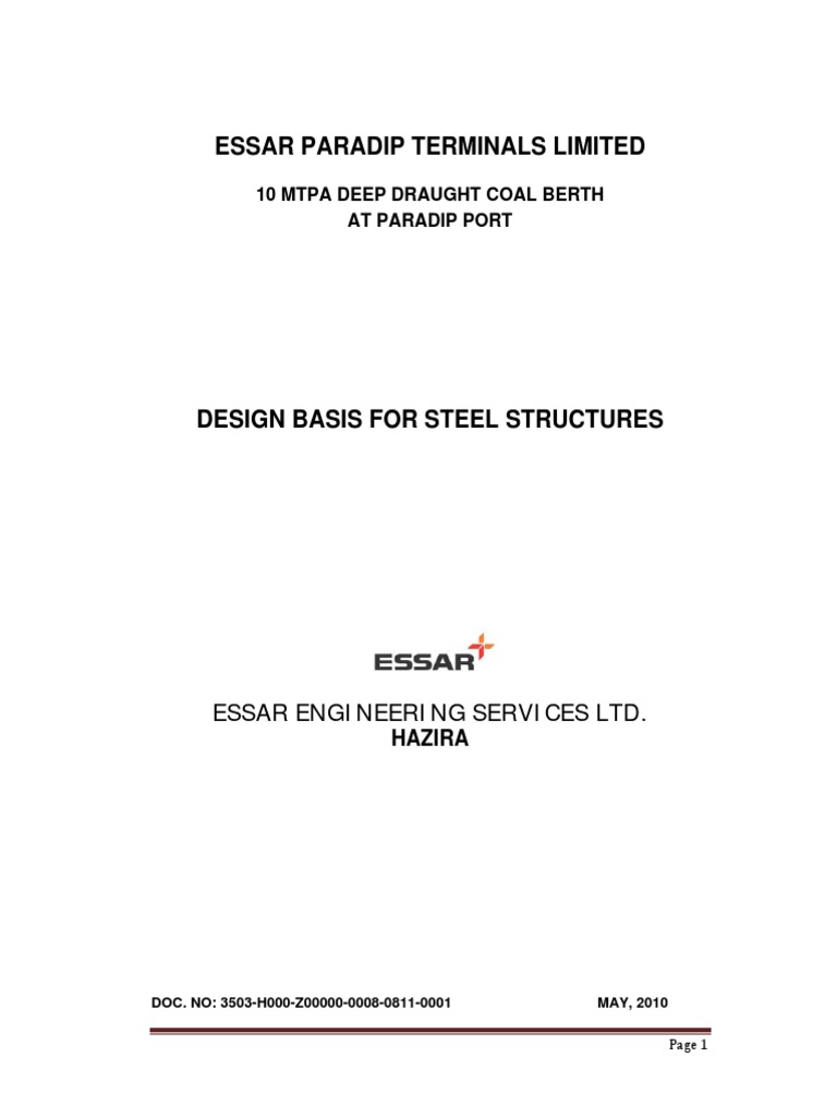 Attach-18 Design Basis Steel Structure.p PDF | PDF | Stairs | Crane ...