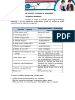 Learning Activity 1 /: Respondiendo Las Siguientes Preguntas