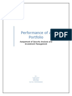 Performance of A Portfolio: Assignment of Security Analysis and Investment Management