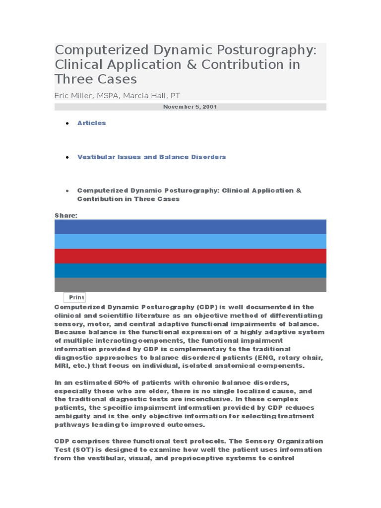 CDP in Balance Disorder Treatment | PDF | Balance (Ability) | Vertigo