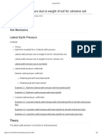 Lateral Earth Pressure Due To Weight of Soil For Cohesive Soil