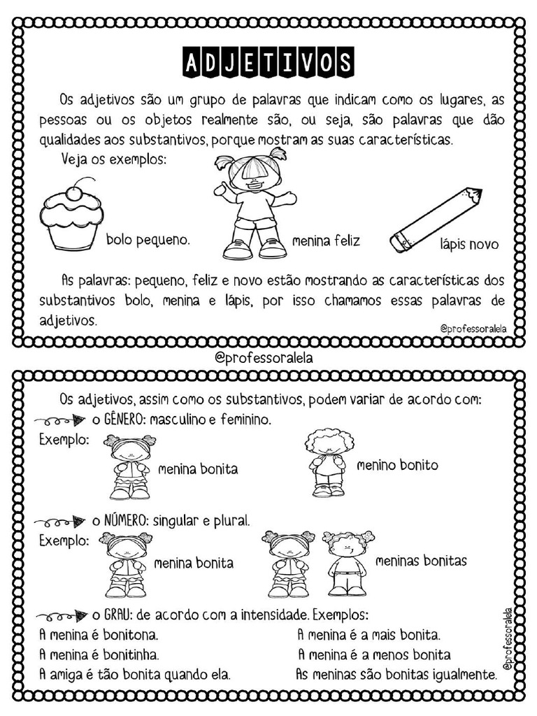 Adjetivos Conceito e Atividades PDF | PDF