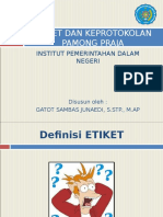 Etiket - Etika - Protokol - Materi Pelatihan