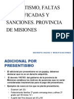 Misiones, Presentismo, Faltas Injust. y Sanciones