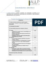 Parâmetros de análise (PFMP 2019)