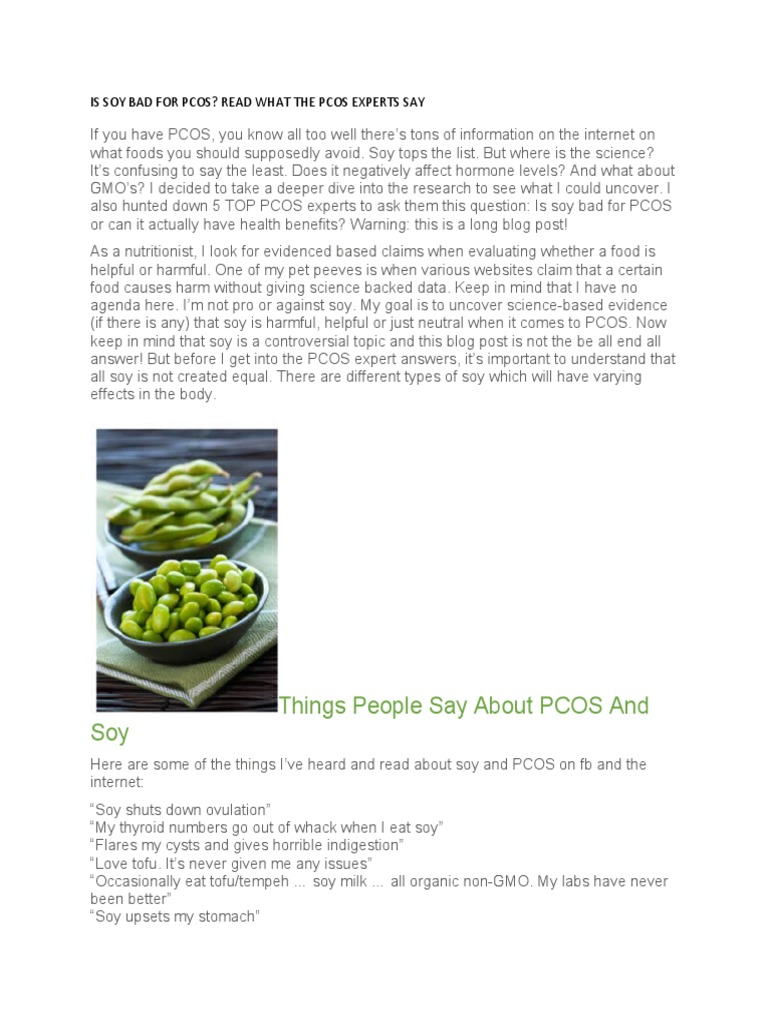 Is Soy Bad For Pcos PDF Polycystic Ovary Syndrome Fermentation In