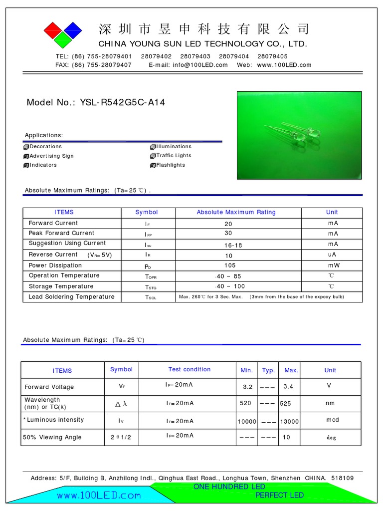 LED 5mm GREEN Datasheet PDF Equipment Atomic