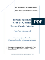 Planificación Anual - Club de Ciencias