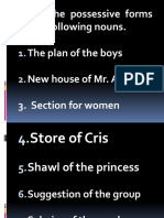 Write The Possessive Forms of The Following Nouns. The Plan of The Boys New House of Mr. Anonas 3. Section For Women