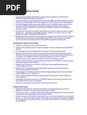 Scope of Cosultancy Services