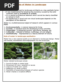Role of Water in Landscape