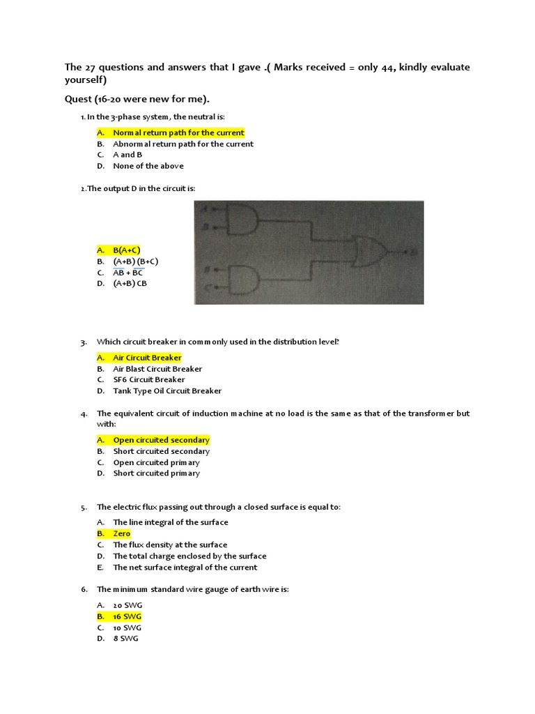 27 Electrical Engineering Q&A Guide | PDF | Electric Motor | Electrical ...