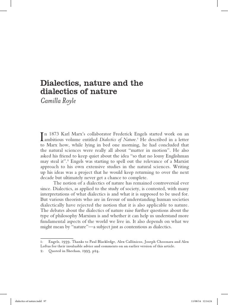 Engels, Marxism, and Nature's Dialectics | PDF | Dialectic | Karl Marx