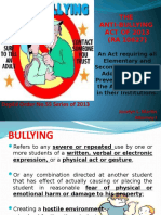 Anti-Bullying Act of 2013 Summary