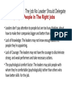 Getting Right People in The Right Jobs: Building Block 3: The Job No Leader Should Delegate