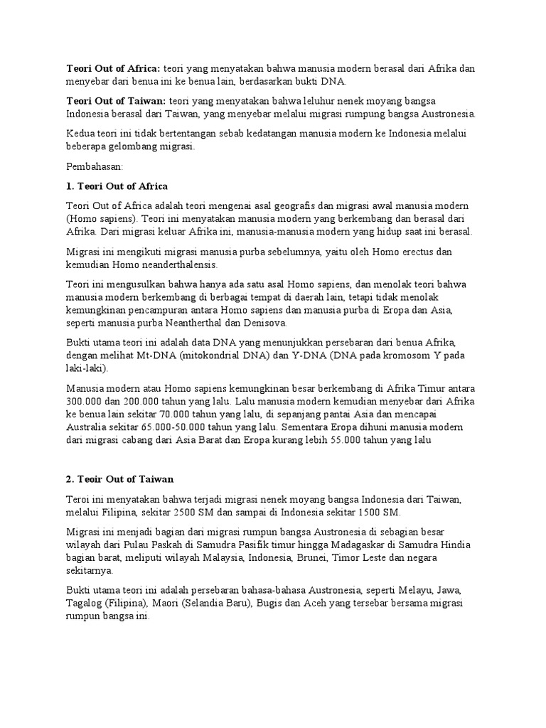 Teori Out of Africa PDF