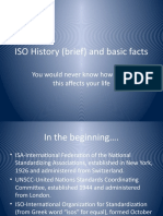 ISO History (Brief) and Basic Facts