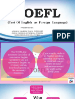 Toefl: (Test of English As Foreign Language)