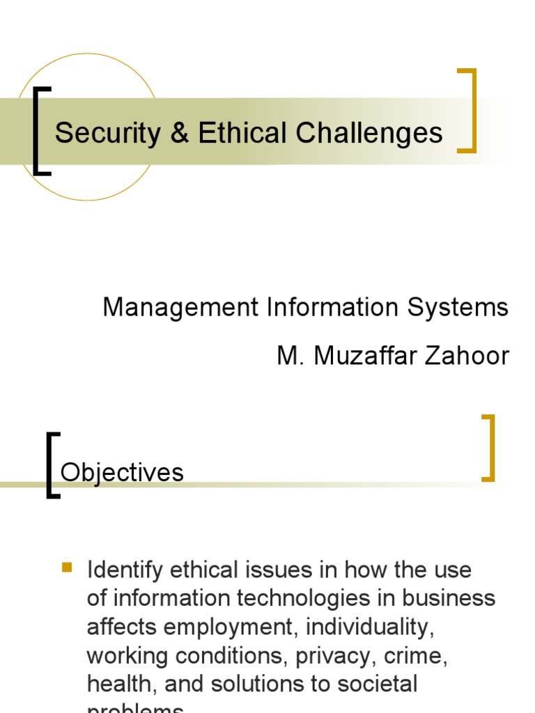 Security and Ethical Issues in MIS | PDF | Management Information ...