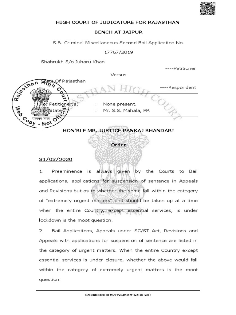 rajasthan-high-court-order-on-bail-during-lockdown-pdf-bail