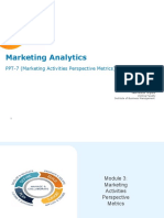 Marketing Analytics: PPT-7 (Marketing Activities Perspective Metrics)