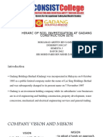 Hirarc of Soil Investigation at Gadang Construction Site