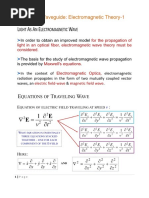 Optical Waveguide: Electromagnetic Theory-1