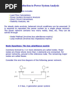 Introduction To Power System Analysis: Node Equations: The Bus Admittance Matrix