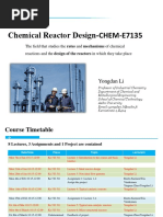 Chemical Reactor Design-CHEM-E7135: Yongdan Li