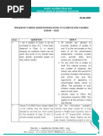 CBSE/CE/SPS/2020 04.04.2020: Frequently Asked Questions Relating To Class Xii and X Board EXAMS - 2020