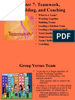 Chapter 7: Teamwork, Teambuilding, and Coaching