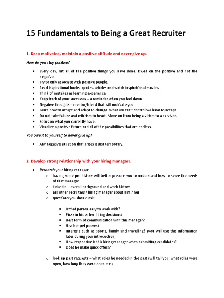 Fundamentals of Effective Recruiting | PDF | Customer Relationship ...