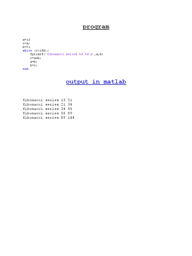Fibonacci Series | PDF