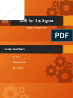 DOE For Six Sigma: Design of Experiment